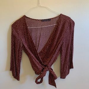 Abercrombie and Fitch crop wrap blouse